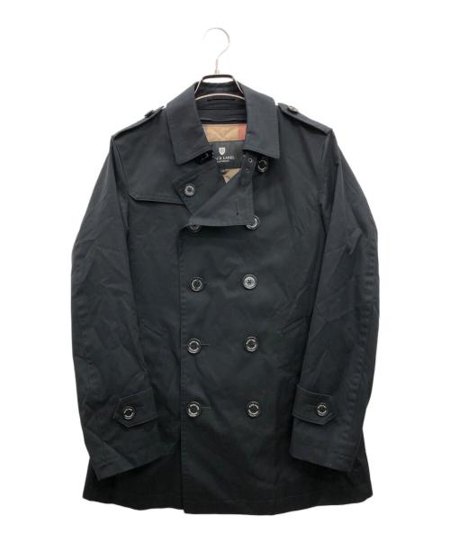 BLACK LABEL CRESTBRIDGE（ブラックレーベル クレストブリッジ）BLACK LABEL CRESTBRIDGE (ブラックレーベル クレストブリッジ) ショートトレンチコート ブラック サイズ:Mの古着・服飾アイテム