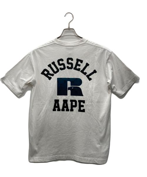Aape BY A BATHING APE（エーエイプ バイ アベイシングエイプ）Aape BY A BATHING APE (エーエイプ バイ アベイシングエイプ) RUSSELL ATHLETIC (ラッセルアスレチック) Tシャツ ホワイト サイズ:Sの古着・服飾アイテム