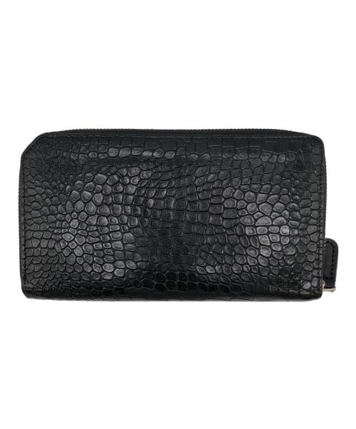 JIMMY CHOO（ジミーチュウ）JIMMY CHOO (ジミーチュウ) ラウンドファスナー型押し財布 ブラックの古着・服飾アイテム