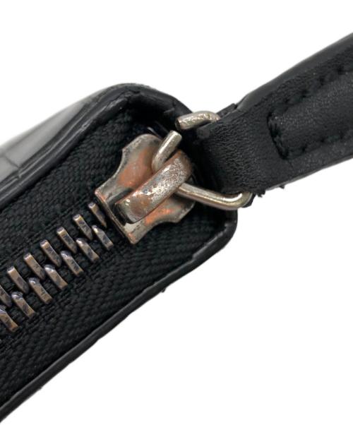 JIMMY CHOO（ジミーチュウ）JIMMY CHOO (ジミーチュウ) ラウンドファスナー型押し財布 ブラックの古着・服飾アイテム