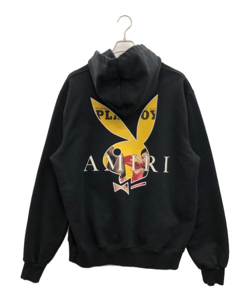 AMIRI（アミリ）AMIRI (アミリ) PLAY BOY (プレイボーイ) ロゴプリントパーカー ブラック サイズ:XLの古着・服飾アイテム