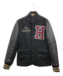 291595=HOMME（ニーキューイチニーキューゴーオム）の古着「スタジャン」｜ブラック