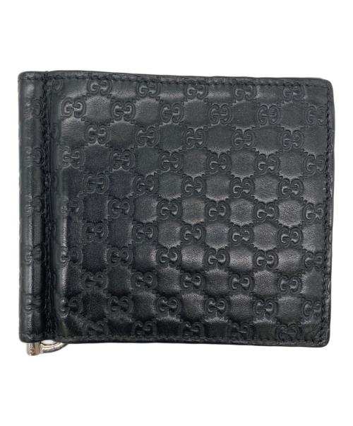 GUCCI（グッチ）GUCCI (グッチ) 札入れ　マイクログッチシマ ブラックの古着・服飾アイテム