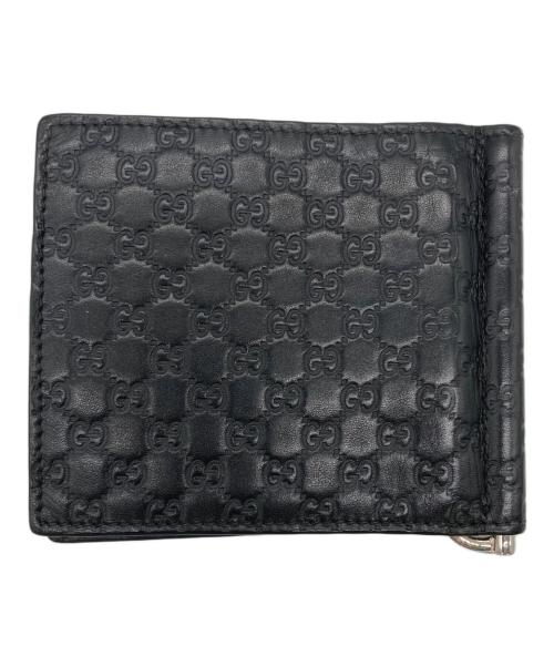 GUCCI（グッチ）GUCCI (グッチ) 札入れ　マイクログッチシマ ブラックの古着・服飾アイテム