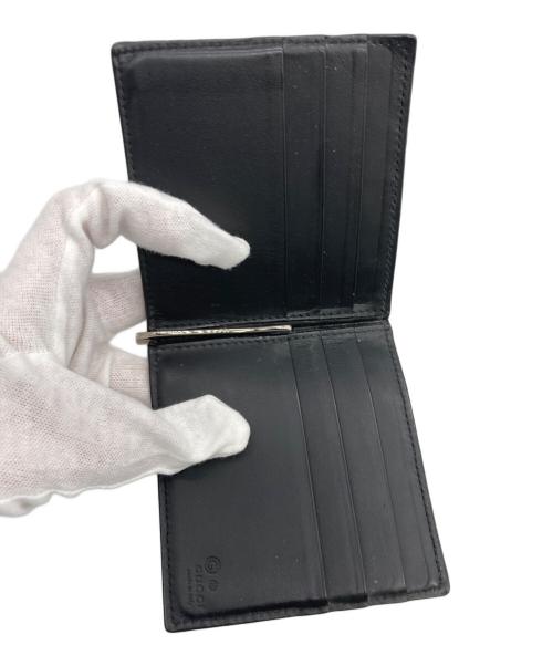 GUCCI（グッチ）GUCCI (グッチ) 札入れ　マイクログッチシマ ブラックの古着・服飾アイテム