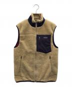 Patagoniaパタゴニア）の古着「フリースベスト」｜カーキ×パープル