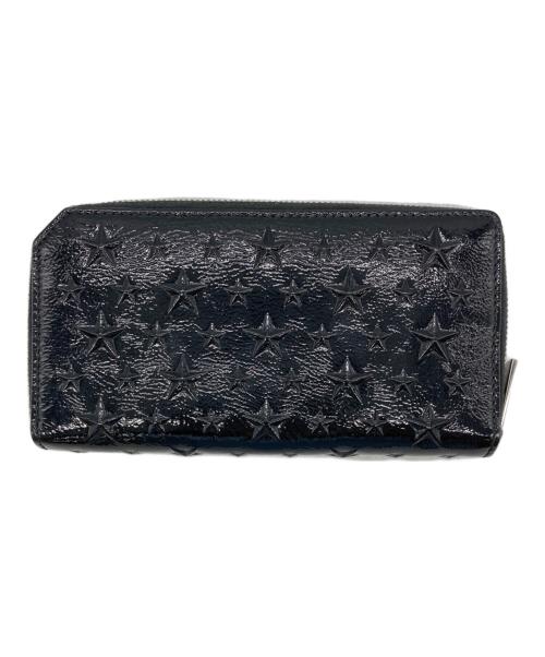JIMMY CHOO（ジミーチュウ）JIMMY CHOO (ジミーチュウ) スタッズラウンドファスナー財布 ブラックの古着・服飾アイテム