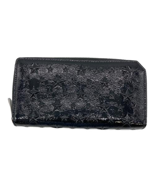JIMMY CHOO（ジミーチュウ）JIMMY CHOO (ジミーチュウ) スタッズラウンドファスナー財布 ブラックの古着・服飾アイテム