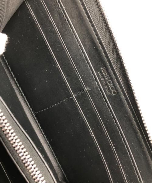 JIMMY CHOO（ジミーチュウ）JIMMY CHOO (ジミーチュウ) スタッズラウンドファスナー財布 ブルーの古着・服飾アイテム