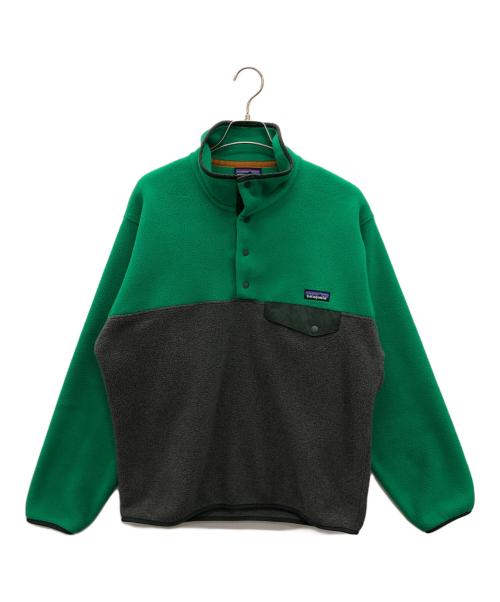 Patagonia（パタゴニア）Patagonia (パタゴニア) シンチラスナップフリースジャケット グリーン×グレー サイズ:Sの古着・服飾アイテム