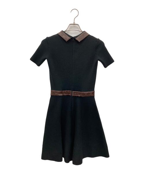 darich（ダーリッチ）Darich (ダーリッチ) 半袖ニットワンピース ブラック サイズ:FREEの古着・服飾アイテム