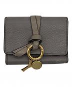 Chloeクロエ）の古着「Alphabet Mini Trifold Wallet」｜グレー