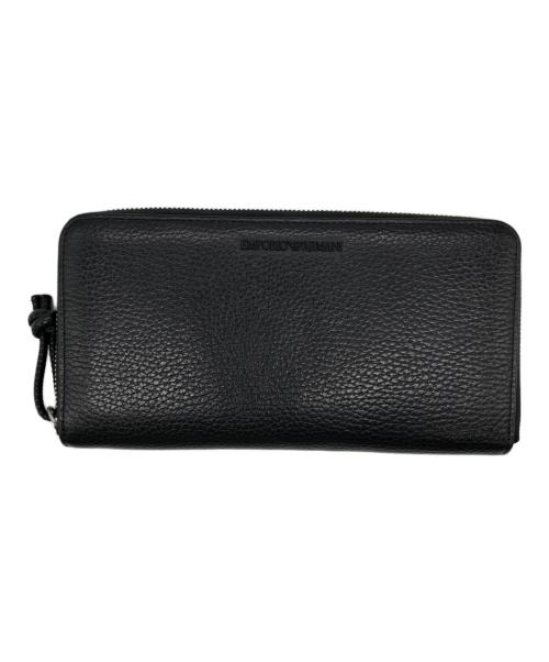 EMPORIO ARMANI（エンポリオアルマーニ）EMPORIO ARMANI (エンポリオアルマーニ) ラウンドファスナー財布 ブラックの古着・服飾アイテム