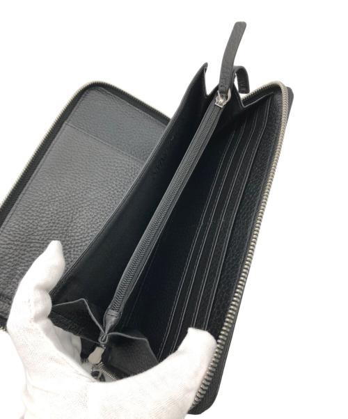 EMPORIO ARMANI（エンポリオアルマーニ）EMPORIO ARMANI (エンポリオアルマーニ) ラウンドファスナー財布 ブラックの古着・服飾アイテム