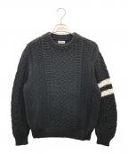 Coohemコーヘン）の古着「アームライン コットンニット セーター」｜ブラック