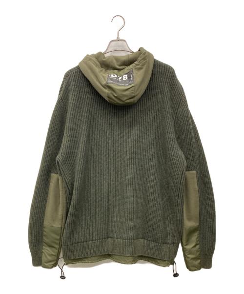 DIESEL（ディーゼル）DIESEL (ディーゼル) ロゴパッチニットジップパーカー オリーブ サイズ:ＸＬの古着・服飾アイテム