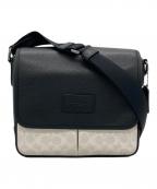 COACHコーチ）の古着「スプリント マップ バッグ 25・シグネチャー ジャカード」｜ブラック×ホワイト