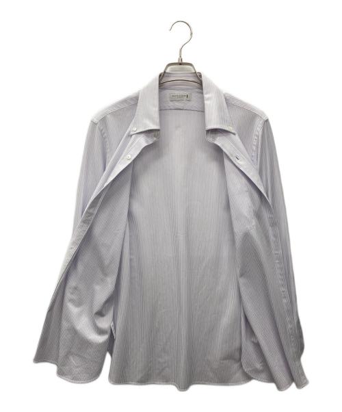 MACKINTOSH LONDON（マッキントッシュ ロンドン）MACKINTOSH LONDON (マッキントッシュ ロンドン) キャンディーストライプジャージーシャツ ホワイト×パープル サイズ:Lの古着・服飾アイテム