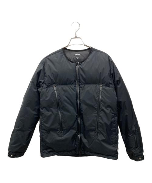 NANGA（ナンガ）NANGA (ナンガ) MANUAL ALPHABET (マニュアル アルファベット) ノーカラーダウンジャケット ブラック サイズ:2の古着・服飾アイテム