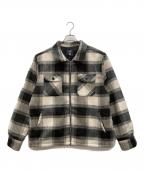 BIG MIKEビックマイク）の古着「裏キルティング ジップジャケット」｜ブラック×ホワイト