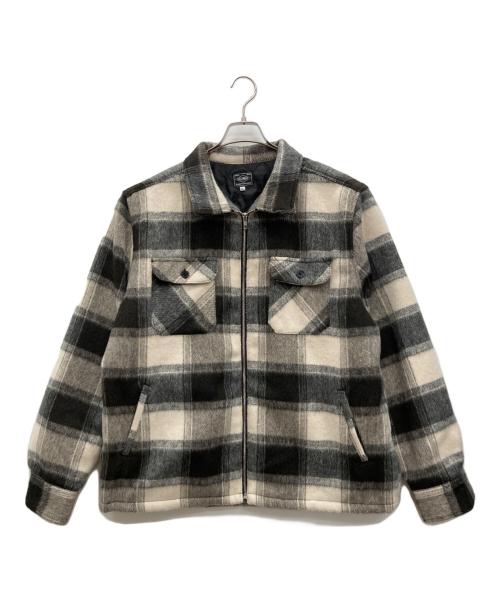 BIG MIKE（ビックマイク）BIG MIKE (ビックマイク) 裏キルティング ジップジャケット ブラック×ホワイト サイズ:XLの古着・服飾アイテム