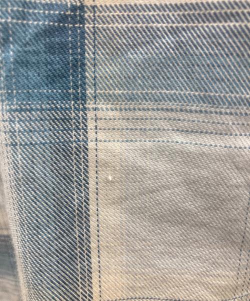 HIDE AND SEEK（ハイドアンドシーク）HIDE AND SEEK (ハイドアンドシーク) Check L/S Shirt ブルー×ホワイト サイズ:Lの古着・服飾アイテム