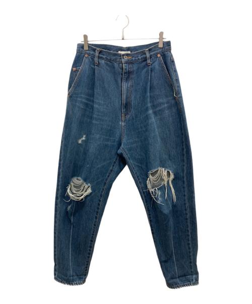 doublet（ダブレット）doublet (ダブレット) DAMAGED SILK DENIM PANTS インディゴ サイズ:Sの古着・服飾アイテム