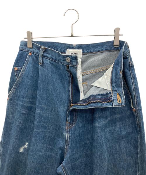 doublet（ダブレット）doublet (ダブレット) DAMAGED SILK DENIM PANTS インディゴ サイズ:Sの古着・服飾アイテム