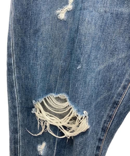 doublet（ダブレット）doublet (ダブレット) DAMAGED SILK DENIM PANTS インディゴ サイズ:Sの古着・服飾アイテム