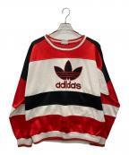 adidasアディダス）の古着「トレフォイルロゴスウェット」｜ホワイト×レッド