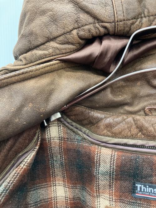 Thinsulate（シンサレート）Thinsulate (シンサレート) レザージャケット ブラウン サイズ:Lの古着・服飾アイテム