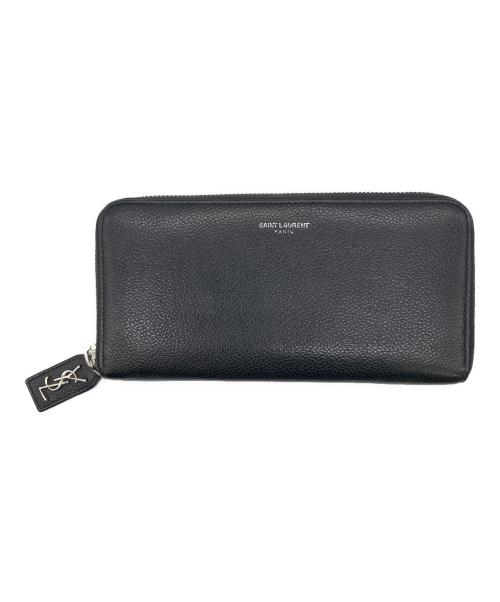 Saint Laurent Paris（サンローランパリ）Saint Laurent Paris (サンローランパリ) ラウンドファスナー長財布 ブラックの古着・服飾アイテム