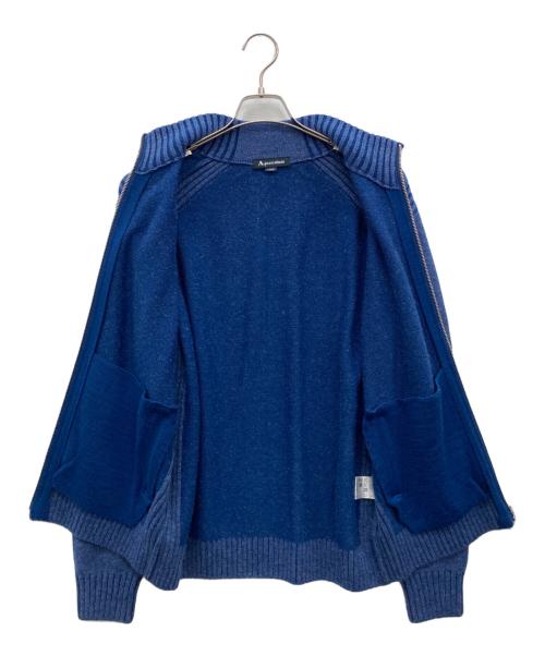 Aquascutum（アクアスキュータム）Aquascutum (アクアスキュータム) plating ZIPUP KNIT ブルー サイズ:Lの古着・服飾アイテム