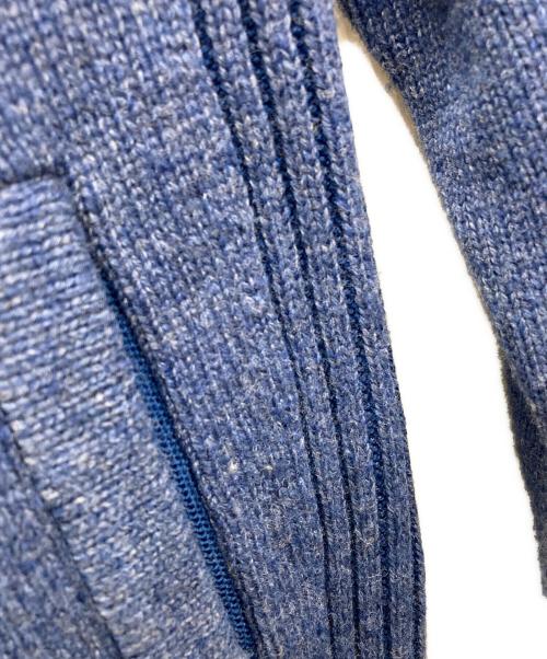 Aquascutum（アクアスキュータム）Aquascutum (アクアスキュータム) plating ZIPUP KNIT ブルー サイズ:Lの古着・服飾アイテム