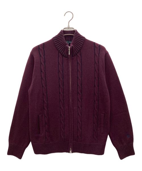 Aquascutum（アクアスキュータム）Aquascutum (アクアスキュータム) ジップニットカーディガン レッド サイズ:Lの古着・服飾アイテム