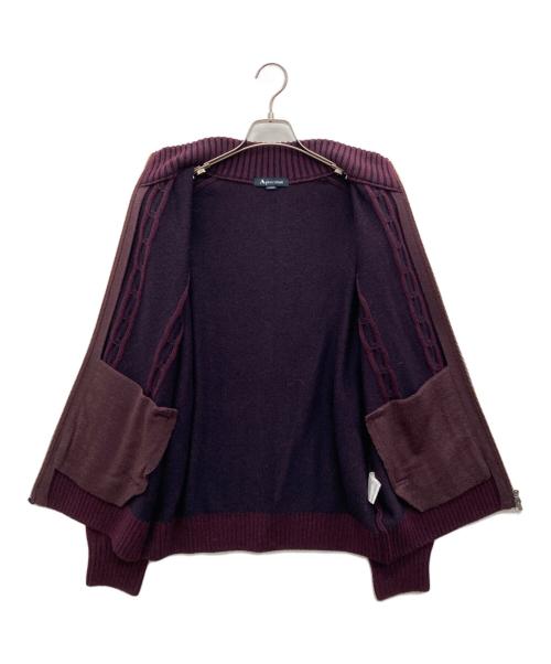 Aquascutum（アクアスキュータム）Aquascutum (アクアスキュータム) ジップニットカーディガン レッド サイズ:Lの古着・服飾アイテム