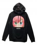 UNBOXED×村上隆アンボクスト×ムラカミタカシ）の古着「PINK HAIR GIRL FADE Mr. Hoodie MR/KK」｜ブラック