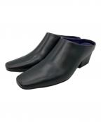 TODAYFULトゥデイフル）の古着「SQUARE LEATHER SABOT」｜ブラック