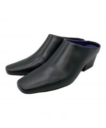 TODAYFUL（トゥデイフル）の古着「SQUARE LEATHER SABOT」｜ブラック