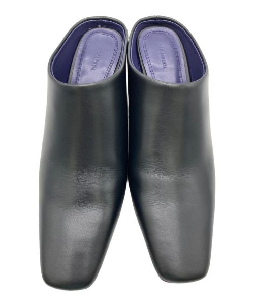 TODAYFUL（トゥデイフル）TODAYFUL (トゥデイフル) SQUARE LEATHER SABOT ブラック サイズ:37（23.5）の古着・服飾アイテム