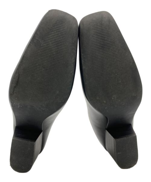 TODAYFUL（トゥデイフル）TODAYFUL (トゥデイフル) SQUARE LEATHER SABOT ブラック サイズ:37（23.5）の古着・服飾アイテム