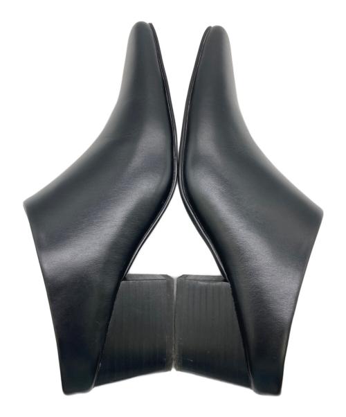 TODAYFUL（トゥデイフル）TODAYFUL (トゥデイフル) SQUARE LEATHER SABOT ブラック サイズ:37（23.5）の古着・服飾アイテム