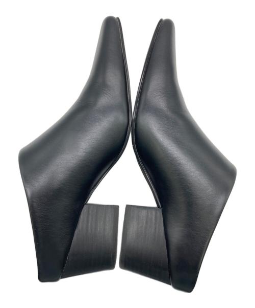 TODAYFUL（トゥデイフル）TODAYFUL (トゥデイフル) SQUARE LEATHER SABOT ブラック サイズ:37（23.5）の古着・服飾アイテム