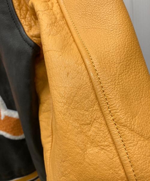 ZARA（ザラ）ZARA (ザラ) レザーボンバージャケット ブラック×オレンジ サイズ:Lの古着・服飾アイテム