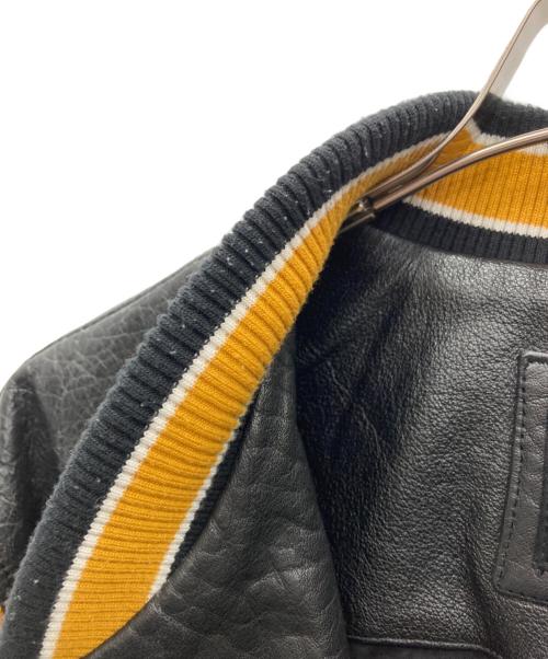 ZARA（ザラ）ZARA (ザラ) レザーボンバージャケット ブラック×オレンジ サイズ:Lの古着・服飾アイテム