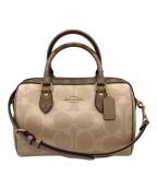 COACHコーチ）の古着「ローアン サッチェル バッグ・ブロックド」｜ベージュ