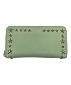 JIMMY CHOOジミーチュウ）の古着「スタッズジップアラウンドウォレット」｜PEPPERMINT /SILVER