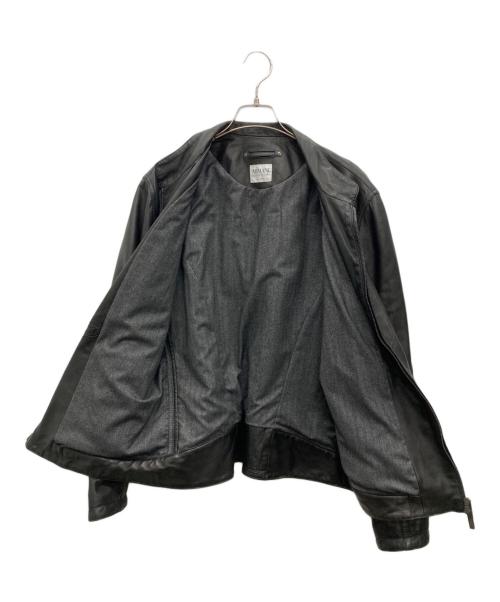 ARMANI COLLEZIONI（アルマーニ コレツィオーニ）ARMANI COLLEZIONI (アルマーニ コレツィオーニ) ラムレザージャケット ブラック サイズ:50の古着・服飾アイテム
