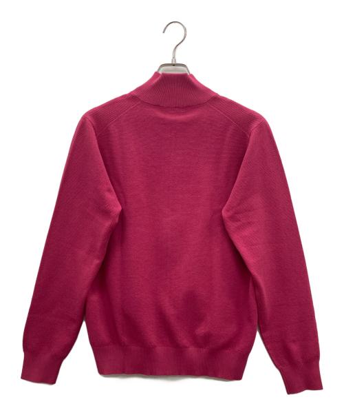 Paul Stuart（ポールスチュアート）Paul Stuart (ポールスチュアート) 「Cotton Brid」鹿の子フルジップセーター ショッキングピンク サイズ:L 未使用品の古着・服飾アイテム