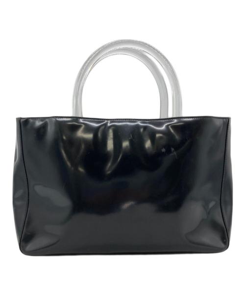 PRADA（プラダ）PRADA (プラダ) エナメルハンドバッグ ブラックの古着・服飾アイテム